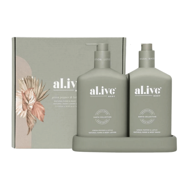 al.ive Wash & Lotion Duo + Tray Green Pepper & Lotus