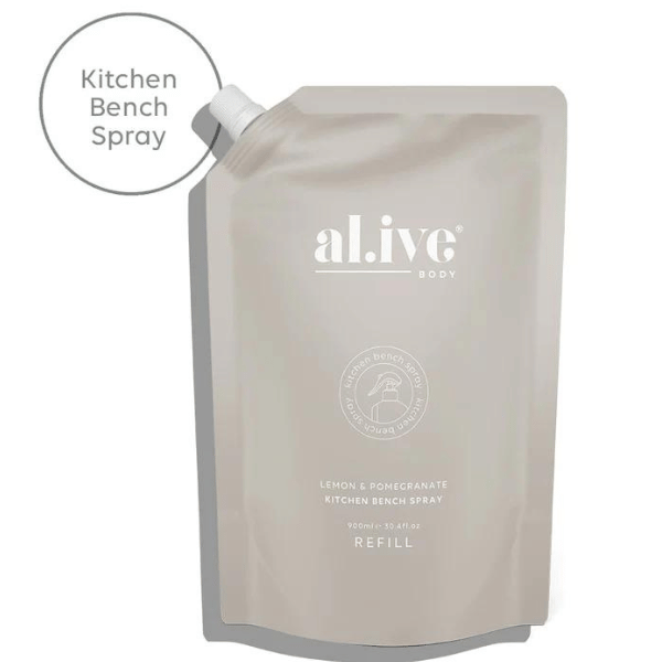 al.ive Kitchen Bench Spray Refill Lemon & Pomegranate 900ml