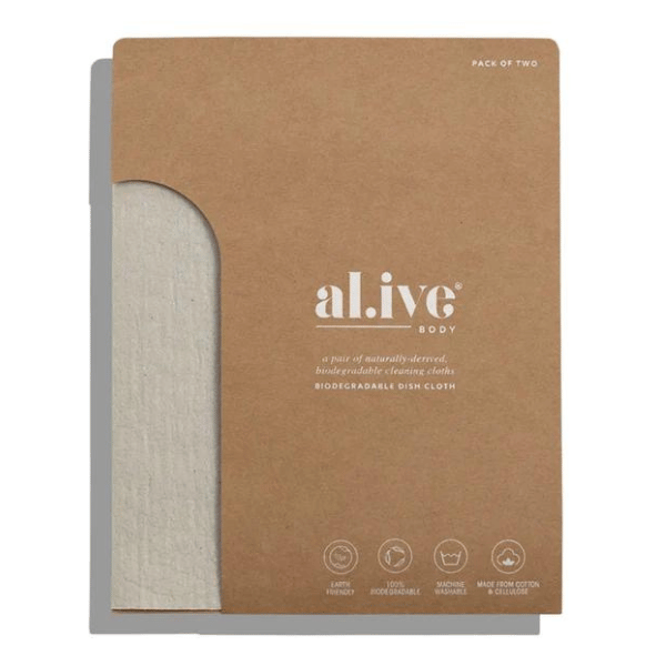 al.ive Biodegradable Dish Cloth 2 Pack
