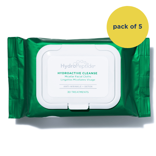 HydroPeptide HydroActive Cleanser Micellar Cleansing Cloths Pack of 5