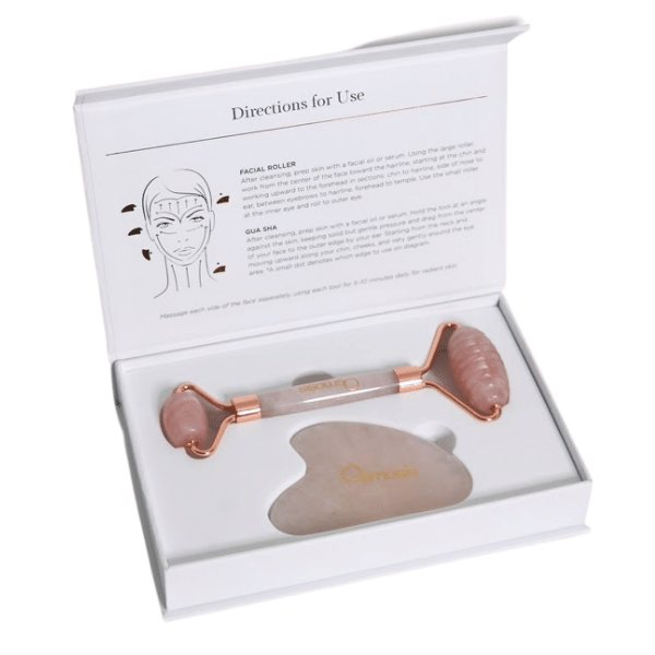 Osmosis Rose Quartz Roller + Gua Sha